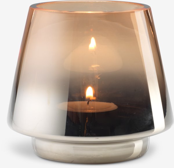 Fyrfadsstage BRYNJE Ø10xH9cm brun