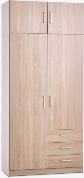 Kleiderschrank FANDRUP 97x176 2 Türen 3 Schubl eiche hell