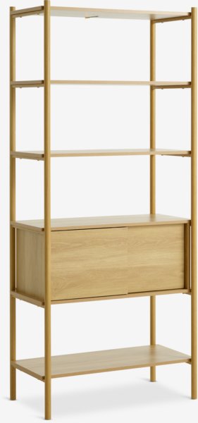 Етажерка LINDVED 6 рафта 2 врати цвят дъб