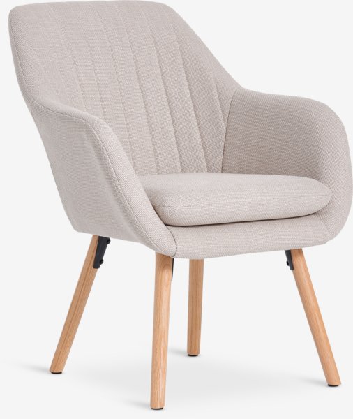 Lænestol UDSBJERG beige stof/eg