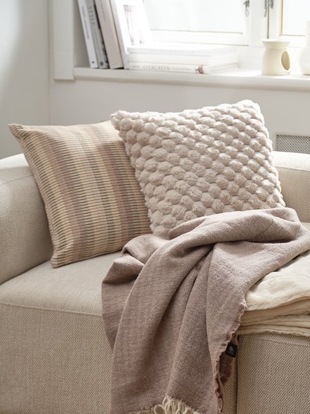 Uldplaid BRUNIA 130x170 beige