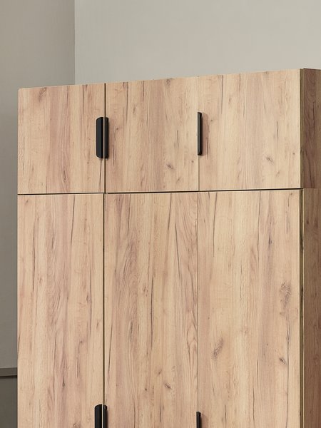 Kleiderschrank JENSLEV 144x176 3 Türen 3 Schubladen eiche